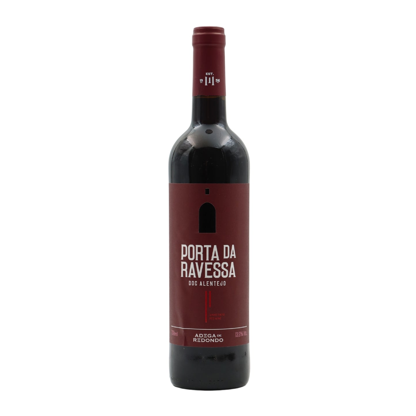 Garrafa de vinho tinto Porta da Ravessa 75cl com rótulo vermelho, fornecedor de vinhos Lisboa Portugal, distribuidor horeca.