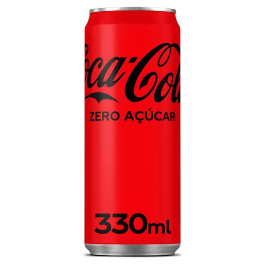 Lata vermelha de Coca Cola Zero Açúcar 330ml, fornecedor de refrigerantes Portugal, distribuidor refrigerantes horeca.
