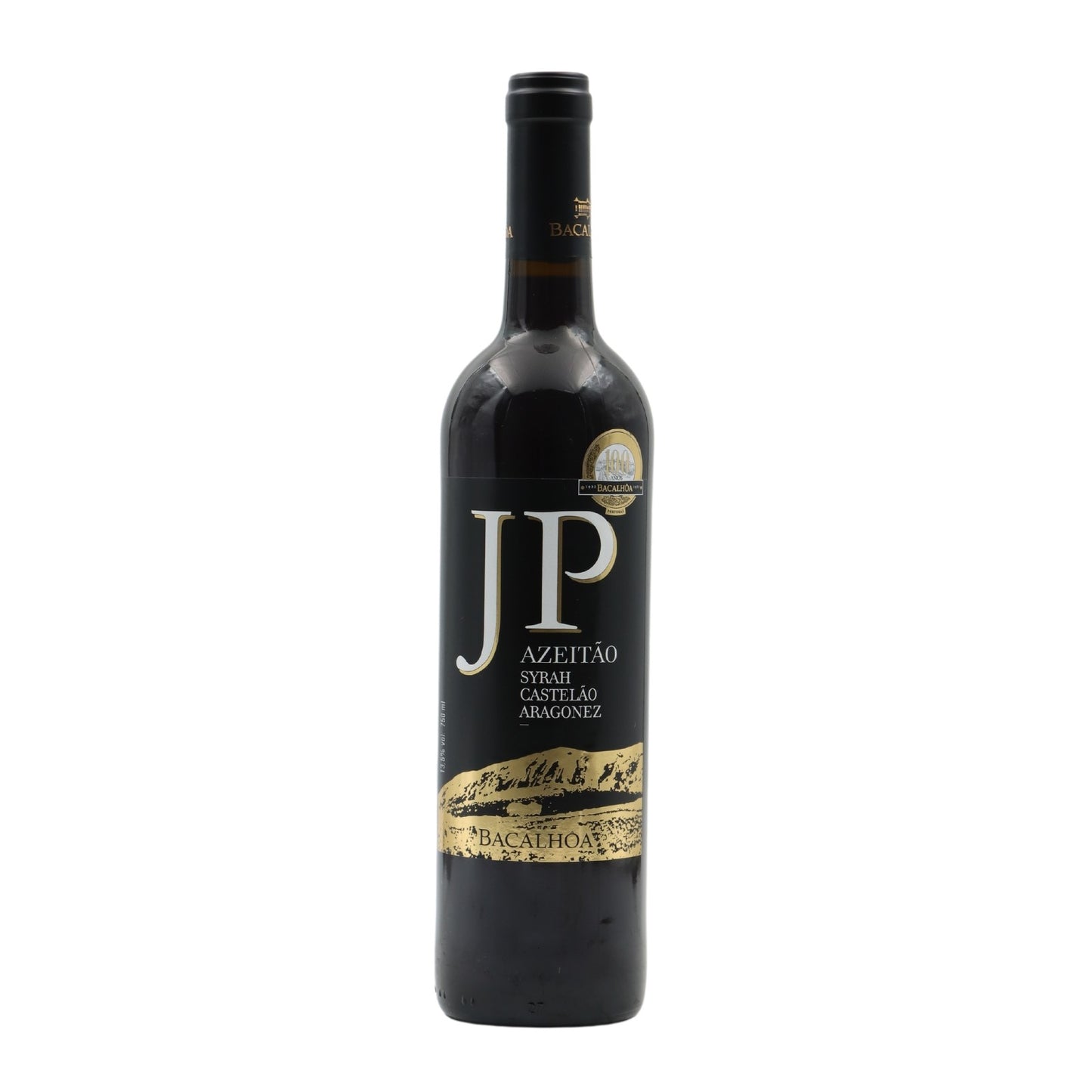 Garrafa de vinho tinto JP Alentejo 75cl com rótulo preto e dourado fornecedor de vinhos Lisboa Portugal distribuidor horeca.