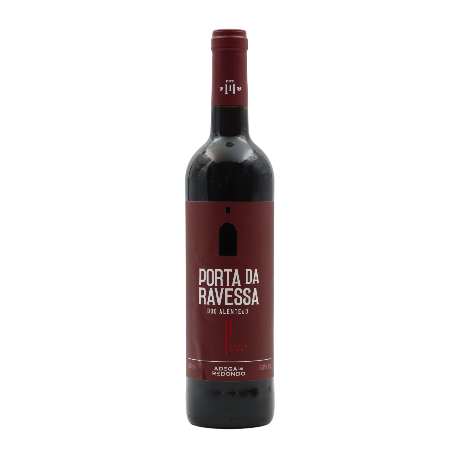 Garrafa de vinho tinto Porta da Ravessa 75cl com rótulo vermelho, fornecedor de vinhos Lisboa Portugal, distribuidor horeca.